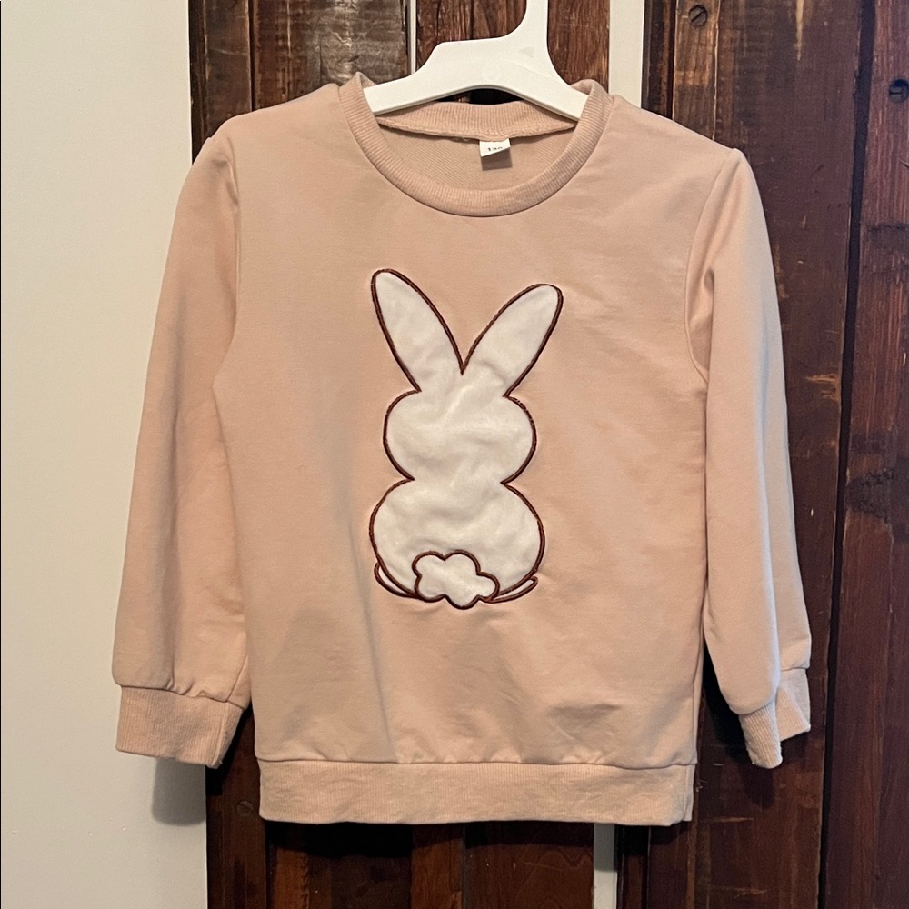 Kids Bunny Design Sweatshirt - Cream